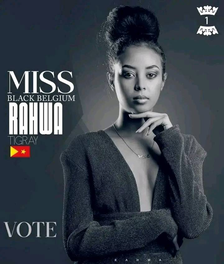 Rahwa computing in the Miss Black Belgium Beauty Contest